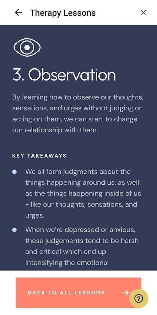  Interactive therapy lesson on Brightside app