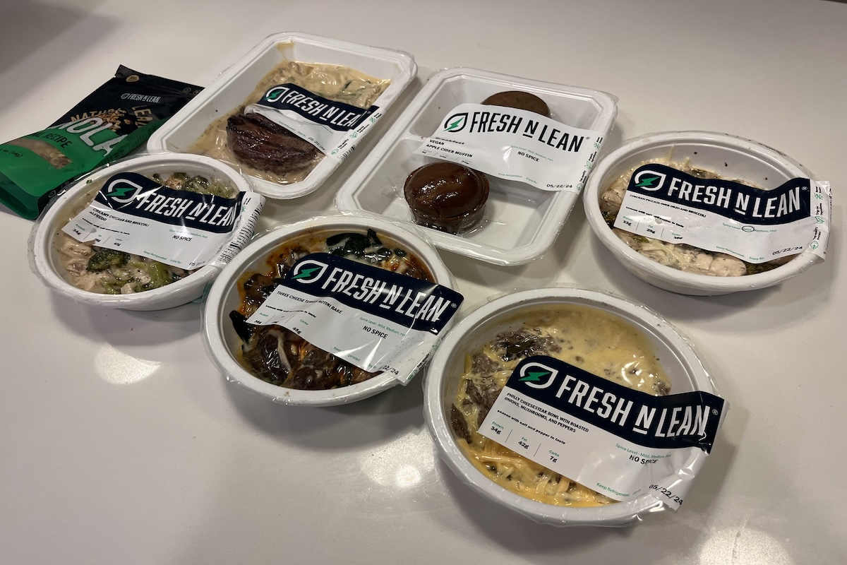 Five entrees from Fresh N Lean and two add-on items.
